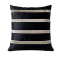 Creemoda Black Satin Cushion Cover with Golden Flare Ribbon  16 X 16 Inch