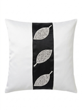 Creemoda Luxury Satin Handcrafted Leaf Design Cushion Cover – 16x16 Inch
