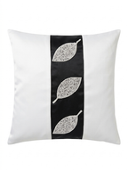 Creemoda Luxury Satin Handcrafted Leaf Design Cushion Cover – 16x16 Inch