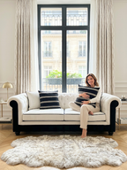 Creemoda Black Satin Cushion Cover with Golden Flare Ribbon  16 X 16 Inch