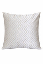 Creemoda Abstract Pattern Cushion Cover with Gold Zigzag Design – 16x16 Inch Luxury Decorative Pillow