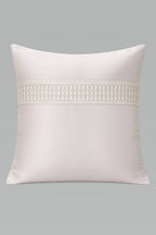 Creemoda Satin Cushion Cover with Embroidered Lace – 16x16 Inch Elegant Decorative Pillow