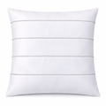 Creemoda White Satin Cushion Cover with Silver Stripe Stone Detail – 16x16 Inch Luxury Decorative Pillow