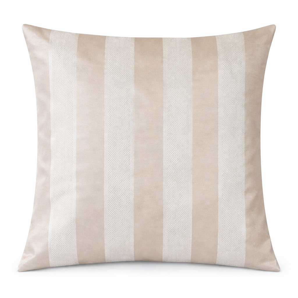 Creemoda Beige 16x16in Luxury Handloomed Cushion Cover