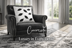 Creemoda White Satin Cushion Cover with Handmade 8 Cut Dana Sparkling Beaded Leaf 16 X 16 Inch