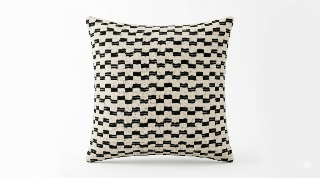 Creemoda Beige Handloomed Cotton Cushion Cover | 16 X 16 Inch