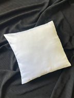 Creemoda White Satin Cushion Cover with Handmade 8 Cut Dana Sparkling Beaded Leaf 16 X 16 Inch