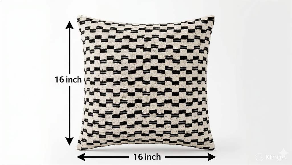 Creemoda Beige Handloomed Cotton Cushion Cover | 16 X 16 Inch