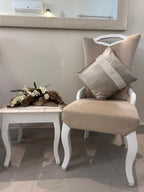 Creemoda Satin Cushion Cover with Embroidered Lace – 16x16 Inch Elegant Decorative Pillow