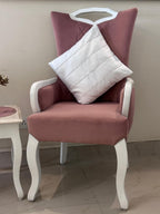 Creemoda White Satin Cushion Cover with Silver Stripe Stone Detail – 16x16 Inch Luxury Decorative Pillow