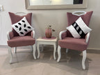 Creemoda White Satin Set of 2 Cushion Cover 16 x 16 Inch  With Handmade Sparkling Bead Leaf