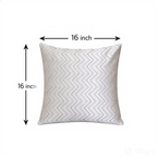 Creemoda Abstract Pattern Cushion Cover with Gold Zigzag Design – 16x16 Inch Luxury Decorative Pillow
