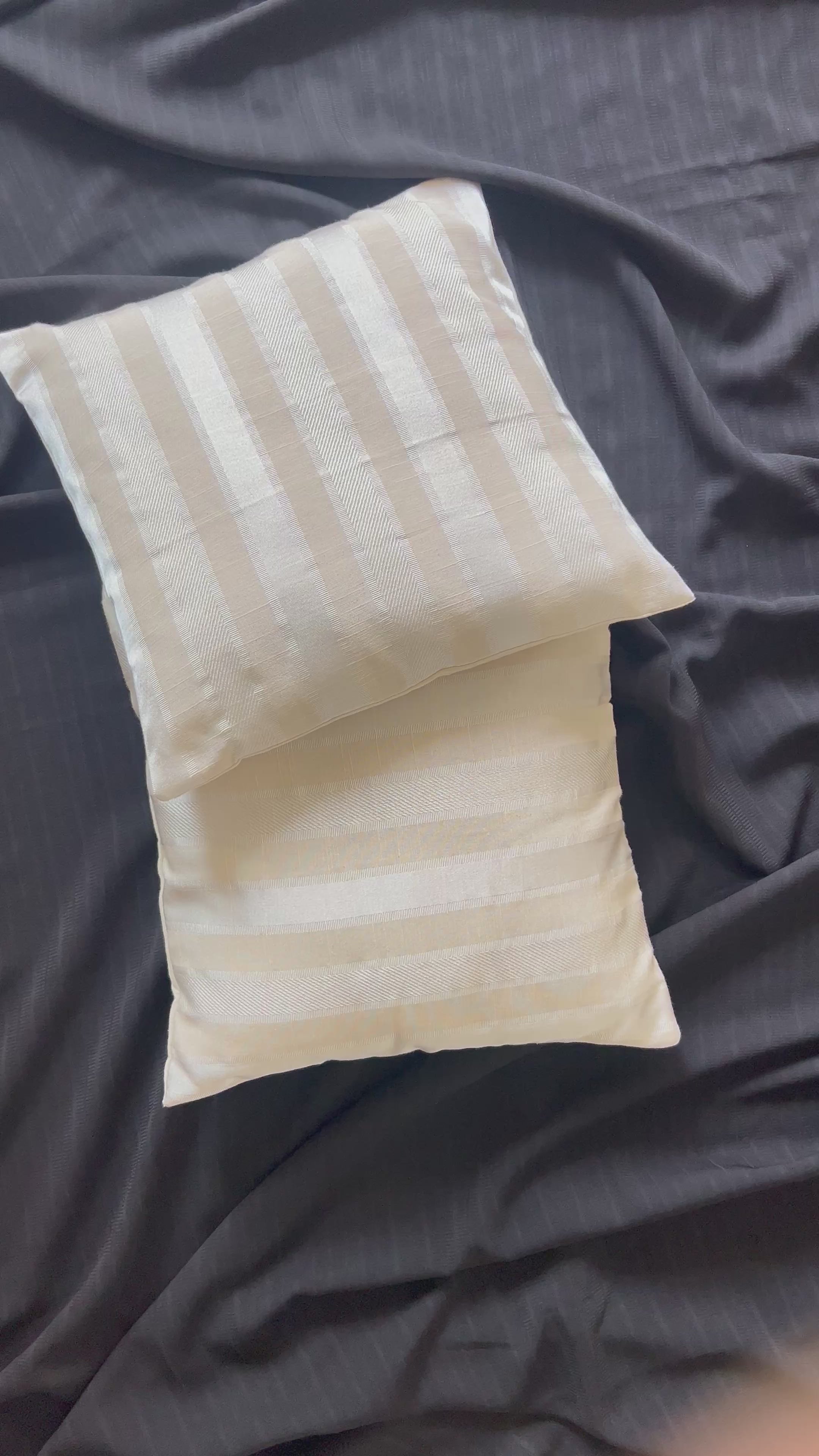 Creemoda Beige 16x16in Luxury Handloomed Cushion Cover